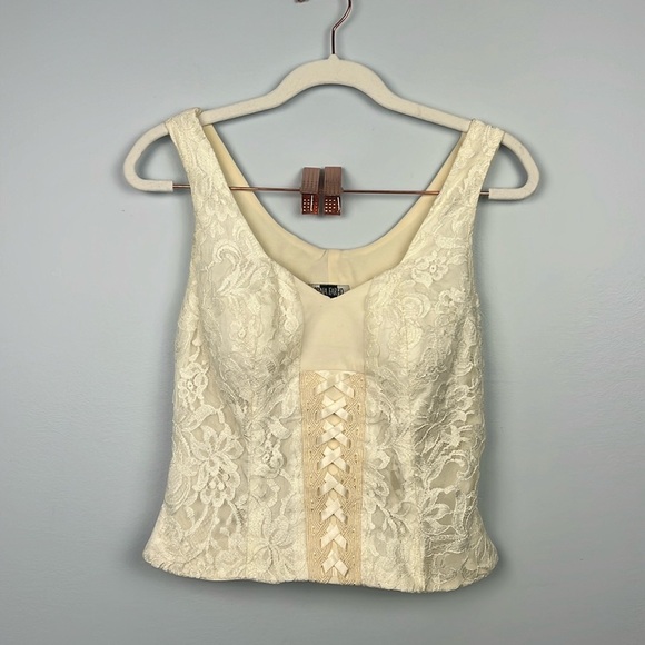 Orna Farho Paris Tops - Orna Farho Paris vintage zipper closure ivory corset top